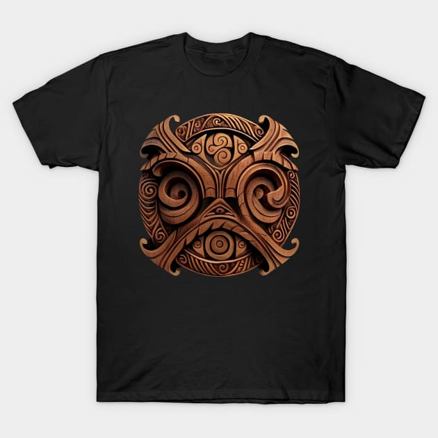 Maori Wood Carving T-Shirt by kansaikate